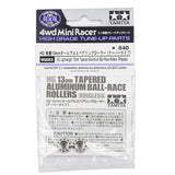 Tamiya Mini 4wd 95683 HG Lightweight 13mm Tapered Aluminum Ball-Race Rollers