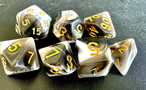Polyhedral Dice set (7pcs) - Cookies & Cream