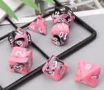 Pink Candy Swirl - 7pc Polyhedral Dice Set