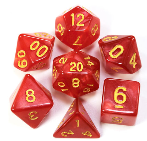 DnD Polyhedral Dice Set 7pcs - Red