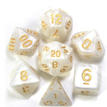 Polyhedral Dice set (7pcs) - White/Gold