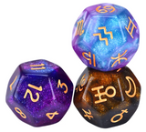 D12 3Piece Astrology Dice set -  Glitter Set