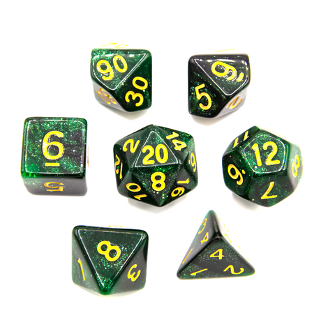 DnD Polyhedral Dice Set 7pcs - Forrest Green