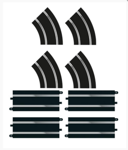 C8198 Scalextric Standard Straight and R2 Curve Track Extension Pack