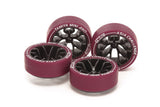 Tamiya Mini 4wd 95708 Small Dia/Low Profile Tires (Maroon) and Carbon Y-spoke Wheel Set Asia Challenge 2026