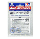 Tamiya Mini 4wd 15449 17mm Aluminum Bearing Roller wPlastic Rings (Blue)