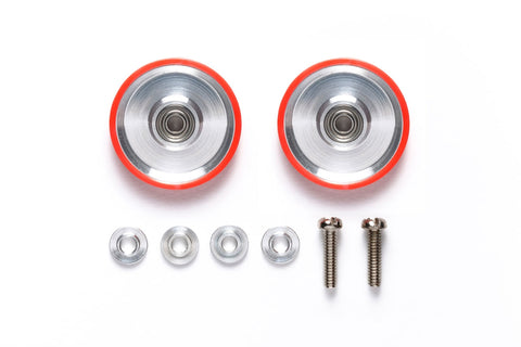 Tamiya Mini 4wd 95580 17mm Aluminum Ball Race Rollers with/Plastic Ring (Dish Red)
