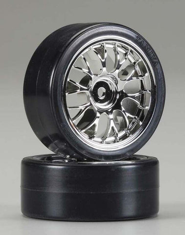 Tamiya RC 53959 Metal Plated Mesh Wheel & Tire Drift Type D 26mm