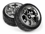 HPI Racing 4738 Mounted T-Grip Tire 26mm RAYS 57S-PRO WHEEL (Chrome)