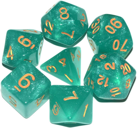 Green Opal  - 7pc Polyhedral Dice Set