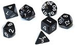 DnD Polyhedral Dice set (7pcs) Opaque Black/White