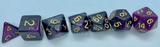 Polyhedral Dice set (7pcs) - Purple/Black Galaxy