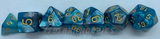 Polyhedral Dice set (7pcs) - Blue/GreyMarble