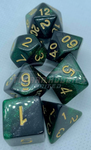 Polyhedral Dice set (7pcs) - Green Galaxy