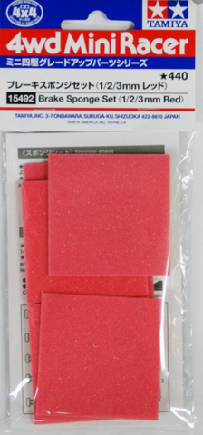 Tamiya Mini 4wd 15492 Brake Sponge Set (1, 2, 3mm Red)