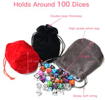 Velvet Drawstring Dice Bag (Black)