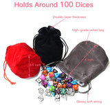 Velvet Drawstring Dice Bag (Black)