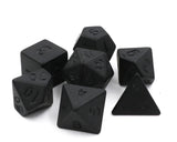 Stealth Dice (Matte Black)  - 7pc Polyhedral Dice Set w Bag