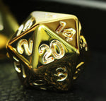 Gold Plated- 7pc Polyhedral Dice Set with Bag