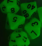 Glow in the Dark (Green)- 7pc Polyhedral Dice Set