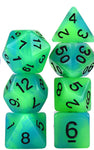 Glow in the Dark (Green/Blue)- 7pc Polyhedral Dice Set