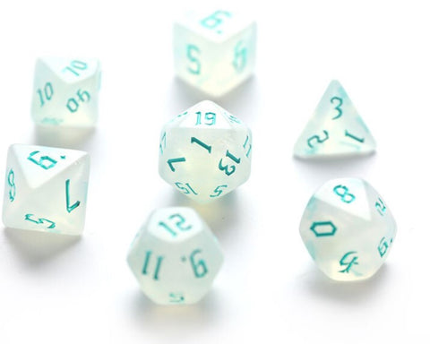 Iridescent Aqua - 7pc Polyhedral Dice Set