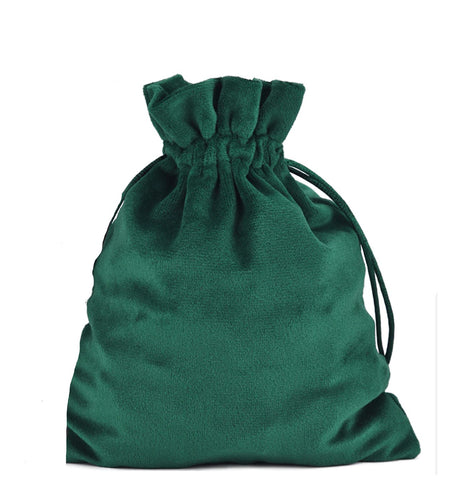 Velvet Drawstring Dice Bag (Green)