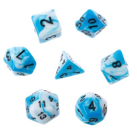 Blue Lagoon Swirl Ice Cream - 7pc Polyhedral Dice Set