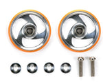 Tamiya 95328 19mm Aluminum rollers w/plastic rings (Orange)