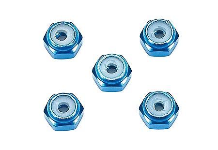 Tamiya Mini 4wd 15500 GP.500 2mm Aluminum Lock Nut - Blue (5pcs)