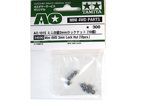 Tamiya Mini 4wd 94690 AO-1015 Mini 4WD 2mm Lock Nut (10pcs)