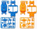 Tamiya Mini 4wd 95386 MS Chassis Set (Light Blue/Orange)
