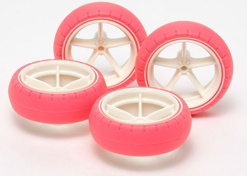Narrow Large Dia. Wheel & Soft Arched Tires (Fluorescent Pink)
