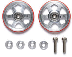 Tamiya Mini 4wd 95513 Aluminum Ball-Race Rollers (19mm, 6-Spokes) with Plastic Rings (Red)