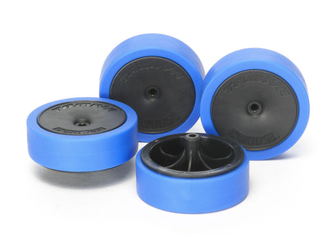 Hard Large Dia. Low Profile Tire & Carbon Wheel Set (Blue)